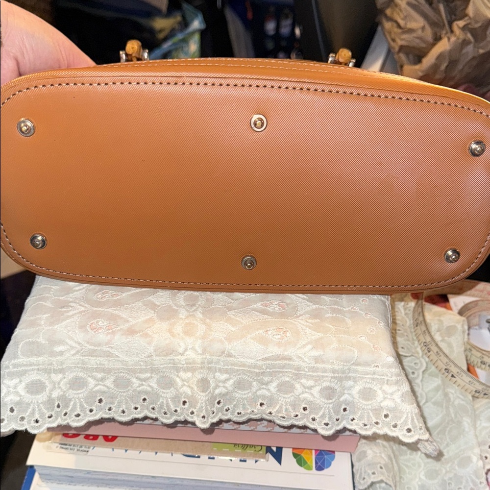 Dooney & Bourke Tan Croc-Embossed Satchel - Picture 8 of 9